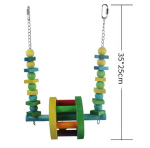 Animali domestici fornisce blocchi di legno naturali giocattoli da masticare per uccelli pappagalli gabbia mordono uccelli pappagallo giocattolo - Product Image 3