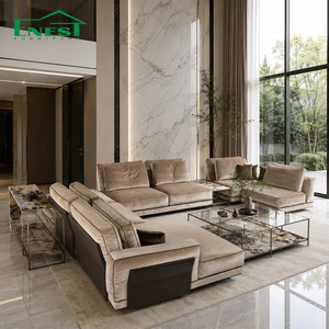 Luxury Italian <strong>Sofa</strong> Modernos Villa Living Room Set <strong>Corner</strong> L Shaped Modular Sectional Couch Designer Whole-House Custom Furniture - Product Image 2