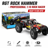 Voiture RC tout-terrain RGT 18000 1/10 haute performance 4x4 2.4G 4 canaux étanche sans balais en métal et résine avec chargeur