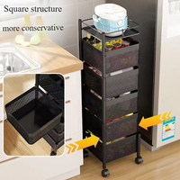 Organisateur autoportant carré à 5 couches support de rangement de cuisine rotatif à plusieurs niveaux pour collations de fruits et légumes