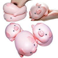 Jouet en peluche anti-stress en forme de cochon couché, mini-balle souple à rebond lent, remplie de farine, pour le marché international, emballage en boîte, fabricant, pour tous les âges