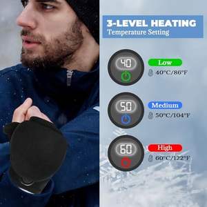 MKEFMEI Gants chauffants USB sans doigts pour hommes femmes mitaines de travail chaudes d'hiver couverture complète/demi-mains sans batterie snowboard - Product Image 3