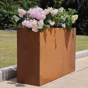 Maceta de acero Corten Diseño de metal clásico Recubierto de polvo para colgar piso o uso en centro comercial para bonsái - Product Image 2