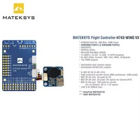 Contrôleur de vol H743-WING V3 Matek Systems avec OSD intégré, capteur de courant BEC pour avion RC FPV à voilure fixe