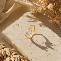 Bague en argent plaqué or motif étoiles scintillantes avec zircons pour enterrement de vie de jeune fille, bijou zodiacal pour femme
