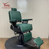 Fauteuil de salon en cuir vintage de haute qualité avec base hydraulique et décor rayé exquis pour salon de coiffure