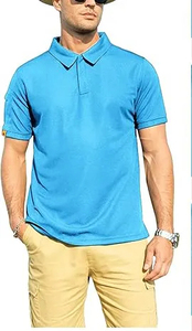Tissu tricoté bleu confortable pour hommes pour polo Design unique avec tenue décontractée de couleur unie Tennis en gros pour polo - Product Image 2