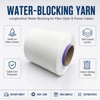 Hilo de poliéster bloqueador de agua para cable de fibra óptica, cable de telecomunicaciones, venta al por mayor directa de fábrica OEM