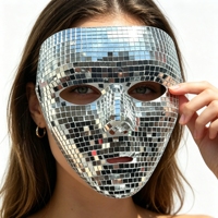 Masque Disco Miroir Tendance TikTok 2026, Masques de Fête pour Halloween, Noël, Nouvel An, Festival, Enterrement de Vie de Garçon