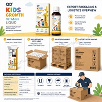 Vitamine liquide pour la croissance des enfants sans sucre, végétalienne, sans OGM, marque privée, pour une nutrition quotidienne et une croissance optimale, fabricant OEM