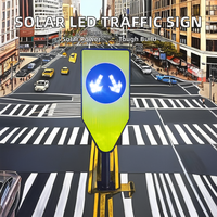 Panneaux de signalisation solaires et à LED en aluminium Diviseurs de voie efficaces pour la gestion des routes Panneau d'avertissement de sécurité