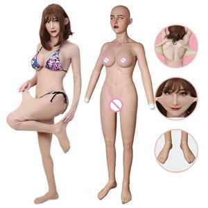 Hombre a mujer con cabeza y pies trajes de cuerpo completo de silicona Copa D para travesti Sissy travesti Ladyboy - Product Image 1