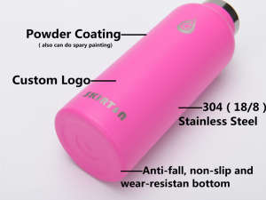 Logo personnalisé 500ml 600ml 750ml 1000ml Vente en gros de bouteilles d'eau en acier inoxydable de qualité alimentaire 304 flacons à revêtement en poudre - Product Image 4