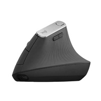 Logitech MX Tetikus Vertikal Nirkabel, Tetikus Vertikal Kantor Desain Ergonomis Hitam dengan Tetikus Penerima 2.4G Nirkabel