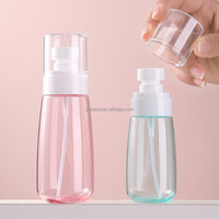 Flacon pulvérisateur cosmétique ovale en plastique pour animaux de compagnie 30ml/60ml/100ml, soin de la peau, pompe à jet fin-moyen, surface sérigraphiée