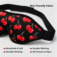 Kersenprint 3D Gecontourd Slaapmasker Ultra Zacht Spons Diep Oogmasker 100% Verduisterend Fruitprint Slaapmasker Vier Seizoenen