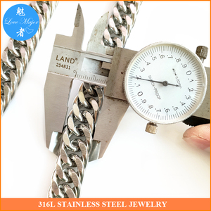 Cadena <span class=keywords><strong>de</strong></span> eslabones dobles <span class=keywords><strong>de</strong></span> 16mm <span class=keywords><strong>de</strong></span> ancho, collar <span class=keywords><strong>de</strong></span> joyería <span class=keywords><strong>de</strong></span> acero inoxidable, Color plata - Product Image 4