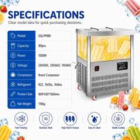 Máquina de Helados de Acero Inoxidable GQ-PM80, Máquina Industrial para Hacer Helados con Pantalla LED Multifunción y Limpieza con un Solo Botón, 1500W