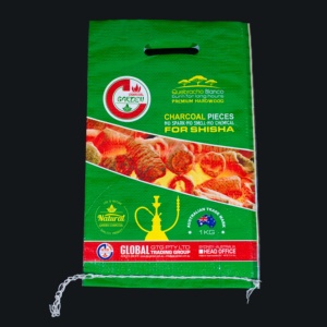 Sacs tissés en PP recyclé doublement laminés personnalisés avec poignée, scellage thermique, logo personnalisé, <span class=keywords><strong>sac</strong></span> d'emballage pour riz 25KG - Product Image 3