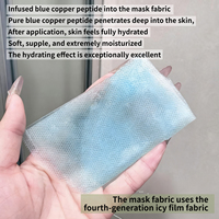 Masque réparateur de la barrière cutanée à la marque privée Ghk-cu, masque en feuille pour le soin de la peau au tripeptide de cuivre-1 avec peptide de cuivre bleu triple Ghk-cu