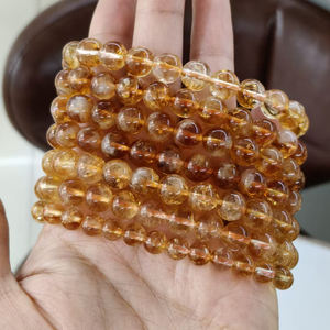 <span class=keywords><strong>Bracelet</strong></span> de perles de citrine brésilienne naturelle Accessoire de bijoux en pierres précieuses Bracelets de perles de pierre de cristal pour femmes hommes - Product Image 2