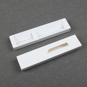 Caja de embalaje de regalo de papel de MOQ bajo Bandeja de soporte de bolígrafo Kraft blanco Cajón de ventana de concha personalizada Caja de cartón <span class=keywords><strong>2</strong></span> bolígrafos - Product Image 1