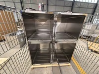 Cage vétérinaire en acier inoxydable à 6 compartiments avec roues et crochets IV pour chiens, chats et cliniques vétérinaires