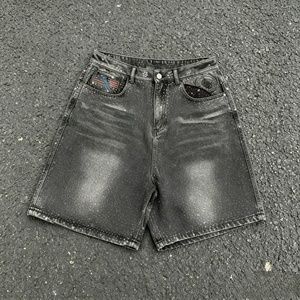 Shorts de Mezclilla para Hombre, Estilo Cargo, Cintura Media, Desgastados, con Bordes Crudos, Casuales, para Verano - Product Image 2