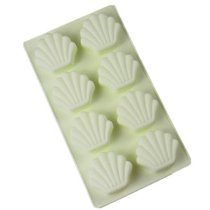 8 Cavities Shell Eco-Friendly <b>Silicone</b> Baking <b>Mold</b> 3D Chocolate Fondant Mould Seashell Handmade <b>Soap</b> <b>Mold</b> Customizable Color - Product Image 1