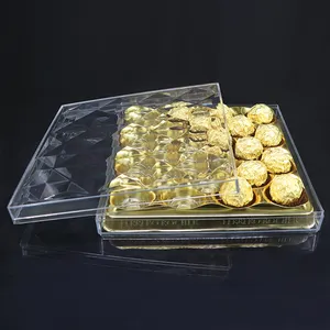 SUNSHING Plastic Dessert Box Packaging Case for Ferrero Rocher Wholesale Chocolate Pastry Box Packaging Chocolate Truffle Box