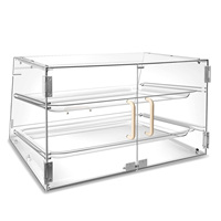 Armoire à gâteaux transparente boîte à biscuits à pain vitrine de pâtisserie en acrylique vitrine de boulangerie de comptoir commercial avec portes arrière