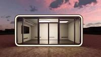 Maison conteneur moderne en acier, mini-maison préfabriquée, studio de jardin pour le télétravail, alimentée à l'énergie solaire, étanche, pour une vie minimaliste