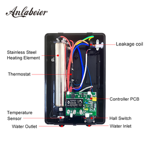 Chauffe-eau électrique sans réservoir, commande tactile, étanche IPX4, affichage LED, élément chauffant en acier inoxydable pour salle de bain et usage domestique - Product Image 2