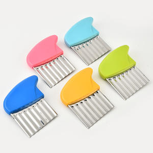 Coupe-frites multifonctionnel en acier inoxydable, outil de découpe ondulée, couteau à frites, 5 pièces, coupe-légumes coloré pour la cuisine - Product Image 1