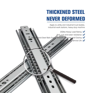 Trafilatura rifinita in acciaio inossidabile cassetto scorrevole 115KG carico 3 volte estensione completa 53mm di larghezza silenzioso antiruggine - Product Image 4