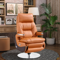 Chaise de bureau exécutive moderne de massage électrique haut de gamme, ergonomique, réglable, pivotante, en cuir véritable, professionnelle