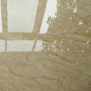 Azulejo de piso de porcelana de arenisca homogénea esmaltada de oro 600x600 diseño moderno sala de estar Villa Función de ladrillo refractario uso Interior