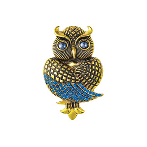 เข็มกลัดรูปนกฮูกวินเทจประดับเพชรพลอย สินค้าขายดีข้ามพรมแดนยุโรปและอเมริกา เหมาะสำหรับติดเสื้อผ้าและเสื้อโค้ท - Product Image 5