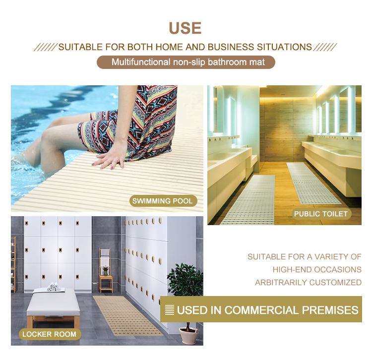 Manufacturer Shower Non Slip Bathroom anti slip extra long large bath mat(图2)
