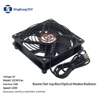Base de Refrigeración Silenciosa Externa de 12CM con Ventilador para Router USB, TV/Broadband, Decodificador, Disipación de Calor, 5V, para Cat Óptico