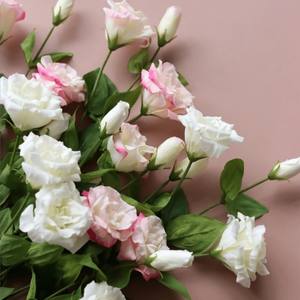 706 उच्च गुणवत्ता वाले हस्तनिर्मित नकली फूल की व्यवस्था शादी समारोह सजावटी वास्तविक स्पर्श कृत्रिम लिसीनथस फूल - Product Image 2