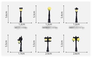 نموذج مصغر مضيء ثلاثي الأبعاد لإنارة الشوارع، ديكور للحدائق الخيالية وبيوت الدمى، إكسسوارات تصوير - Product Image 2