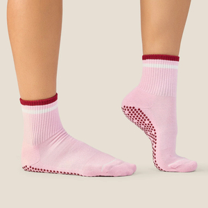 <b>Custom</b> Non-Slip Ankle <b>Socks</b> With Blue Dot <b>Grip</b> And Colorful Cuff For Women Summer Daily Wear - Product Image 3