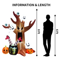 8ft Géant Effrayé Halloween Arbre Mort Blow Up Yard Décoration Extérieure Halloween Gonflable Pour Les Fêtes