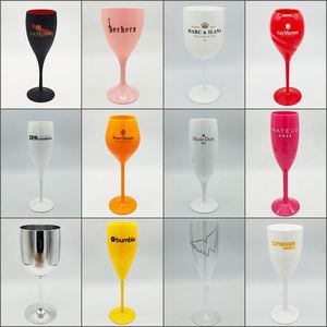 <b>PS</b> Acrylic Plastic Cup Tall Glass Resin Wine Plastic Red Wine Glass PP Printed logo Champagne Glass Flute - Product Image 2
