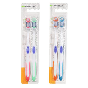 Brosse à dents adulte à poils moyens Ménage Famille Pack Couple Brosse à dents Voyage Nettoyage oral Vente en gros Plastique disponible - Product Image 1