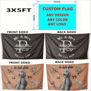 Drapeau publicitaire Mingyang Promotion 3x5 pieds, drapeaux personnalisés 3x5 pieds, impression de design, double face, grande décoration suspendue, drapeau électoral - Product Image 3