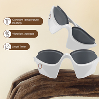 Lunettes de massage oculaire électriques sans fil rechargeables, vibration 3D et compresse chaude, vibration 3D pour soulager la fatigue oculaire