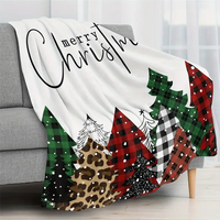 Nouveau design Plaid arbre de noël forêt doux flanelle polaire couverture hiver joyeux noël couverture personnalisée pour décorer la maison canapé