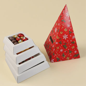 Boîte à gâteaux pyramide personnalisée de luxe pour desserts à emporter, à empiler et à servir, plateau pyramidal en kraft pour aliments - Product Image 4